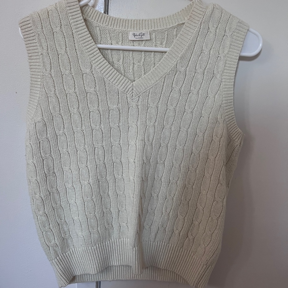 Brandy Melville Cream Sweater Vest